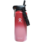 Casa si Gradina - Bucatarie si vesela - Cani si pahare - Sticle - Sticla de apa Hydro Flask din otel inoxidabil si izolata in vid cu capac, sistem de prindere si pai 946 ml, visiniu/roz - Infinity.ro