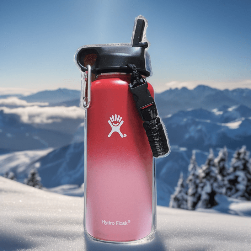 Casa si Gradina - Bucatarie si vesela - Cani si pahare - Sticle - Sticla de apa Hydro Flask din otel inoxidabil si izolata in vid cu capac, sistem de prindere si pai 946 ml, visiniu/roz - Infinity.ro