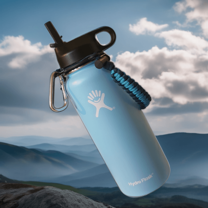 Casa si Gradina - Bucatarie si vesela - Cani si pahare - Sticle - Sticla de apa Hydro Flask din otel inoxidabil si izolata in vid cu capac, sistem de prindere si pai 946 ml, albastru - Infinity.ro