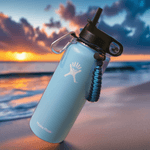 Casa si Gradina - Bucatarie si vesela - Cani si pahare - Sticle - Sticla de apa Hydro Flask din otel inoxidabil si izolata in vid cu capac, sistem de prindere si pai 946 ml, albastru - Infinity.ro