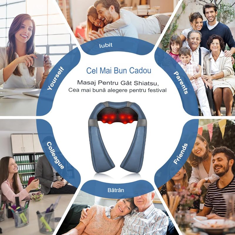 Ingrijire personala si Cosmetice - Sanatate si wellness - Articole wellness - Aparate si dispozitive de masaj - Aparat Profesional pentru masaj King Relax, cervical, spate, lombara, abdomen si picioare, Shiatsu, 4 puncte de masaj - Infinity.ro