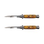Sport si Outdoor - Camping - Cutite, bricege si accesorii - Cutite si bricege - Pachet doua bricege de vanatoare  Italian Spirit, otel inoxidabil, 22.5 cm, maro - Infinity.ro