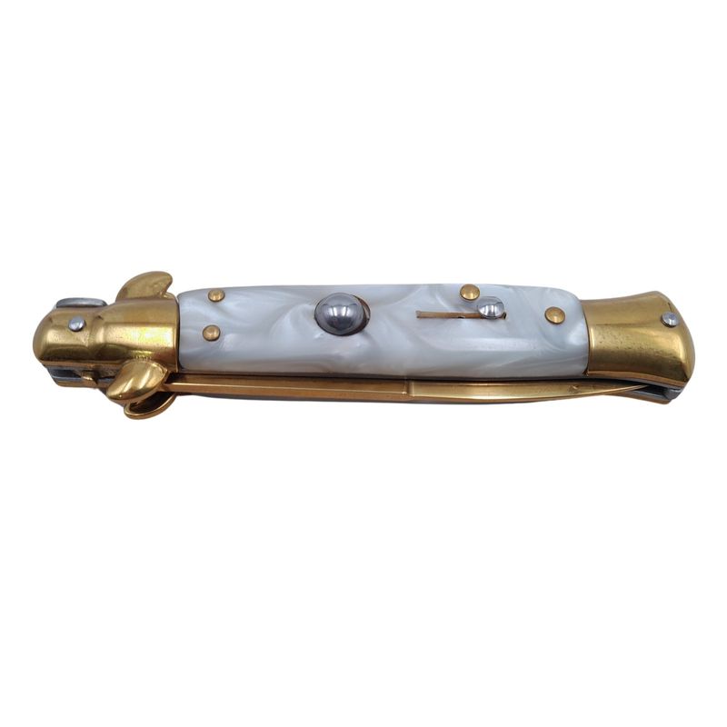 Sport si Outdoor - Camping - Cutite, bricege si accesorii - Cutite si bricege - Pachet doua bricege automate, lama stiletto, 23 cm, albastru/auriu - Infinity.ro