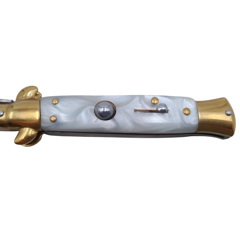 Sport si Outdoor - Camping - Cutite, bricege si accesorii - Cutite si bricege - Pachet doua bricege automate, lama stiletto, 23 cm, albastru/auriu - Infinity.ro