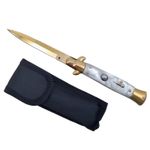 Sport si Outdoor - Camping - Cutite, bricege si accesorii - Cutite si bricege - Pachet doua bricege automate, lama stiletto, 23 cm, albastru/auriu - Infinity.ro