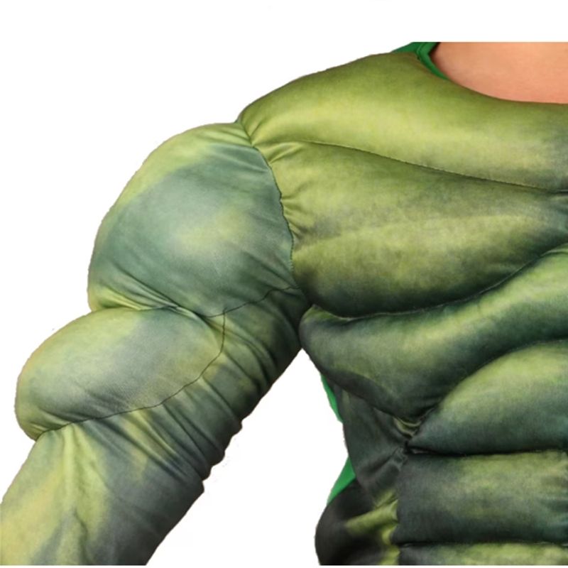 Jucarii, Copii si Bebe - Jucarii si jocuri - Jucarii de rol - Masti si costume copii - Costum Hulk cu muschi pentru copii, carnaval, marime 3-5 ani - Infinity.ro