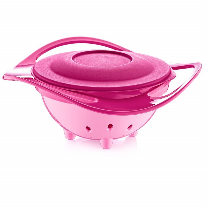 Jucarii, Copii si Bebe - Hrana si alaptare - Biberoane, suzete si accesorii hranire - Articole hranire bebelusi - Bol multifunctional cu capac si rotire 360 grade BabyJem Amazing Bowl (Culoare: Gri) - Infinity.ro