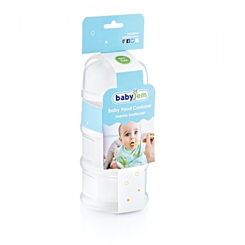 Jucarii, Copii si Bebe - Hrana si alaptare - Biberoane, suzete si accesorii hranire - Articole hranire bebelusi - Recipient lapte praf BabyJem cu 3 compartimente (Culoare: Bleu) - Infinity.ro