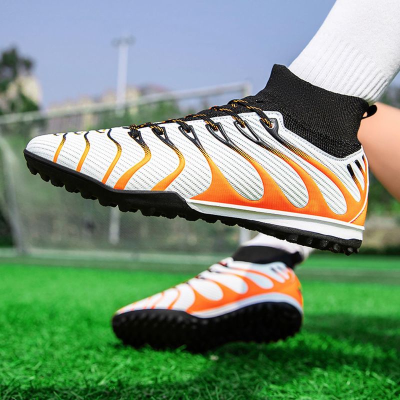 Sport si Outdoor - Echipament Sportiv - Incaltaminte sport - Pantofi sport - Ghete de fotbal MBrands, 7.8 cu glezna  pentru teren sintetic, alb 35 - Infinity.ro