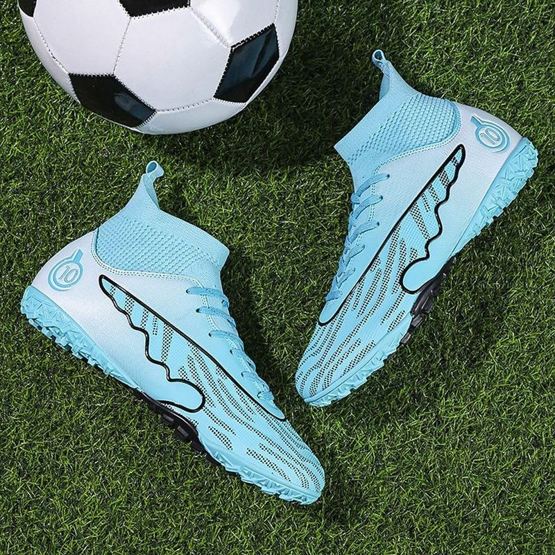 Sport si Outdoor - Echipament Sportiv - Incaltaminte sport - Pantofi sport - Ghete de fotbal MBrands, 8.0 cu glezna  pentru teren sintetic, turcoaz 34 - Infinity.ro