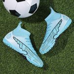 Sport si Outdoor - Echipament Sportiv - Incaltaminte sport - Pantofi sport - Ghete de fotbal MBrands, 8.0 cu glezna  pentru teren sintetic, turcoaz 33 - Infinity.ro
