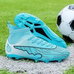 Sport si Outdoor - Echipament Sportiv - Incaltaminte sport - Pantofi sport - Ghete de fotbal MBrands, 8.1 cu glezna , crampoane, turcoaz 38 - Infinity.ro