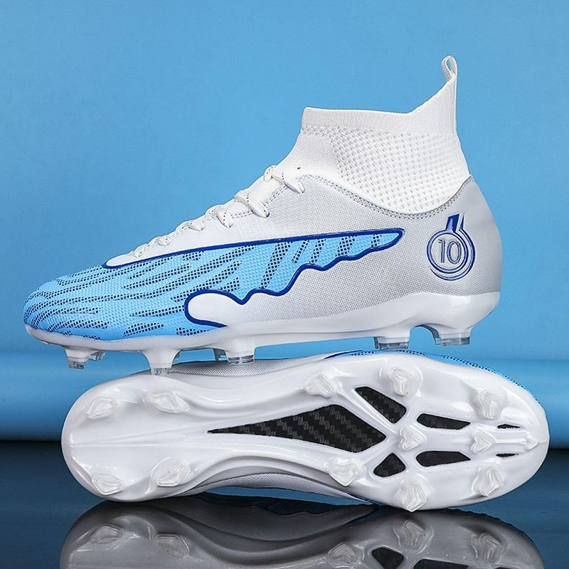 Sport si Outdoor - Echipament Sportiv - Incaltaminte sport - Pantofi sport - Ghete de fotbal MBrands, 8.1 cu glezna , crampoane, alb 35 - Infinity.ro
