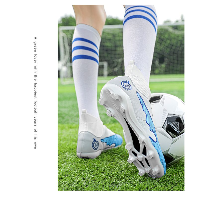 Sport si Outdoor - Echipament Sportiv - Incaltaminte sport - Pantofi sport - Ghete de fotbal MBrands, 8.1 cu glezna , crampoane, alb 35 - Infinity.ro