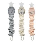 Jucarii, Copii si Bebe - Hrana si alaptare - Biberoane, suzete si accesorii hranire - Suzete si accesorii - Lant pentru suzeta din muselina cu steluta BabyJem (Culoare: Ecru) - Infinity.ro