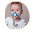 Jucarii, Copii si Bebe - Hrana si alaptare - Biberoane, suzete si accesorii hranire - Suzete si accesorii - Lant pentru suzeta din muselina cu steluta BabyJem (Culoare: Ecru) - Infinity.ro