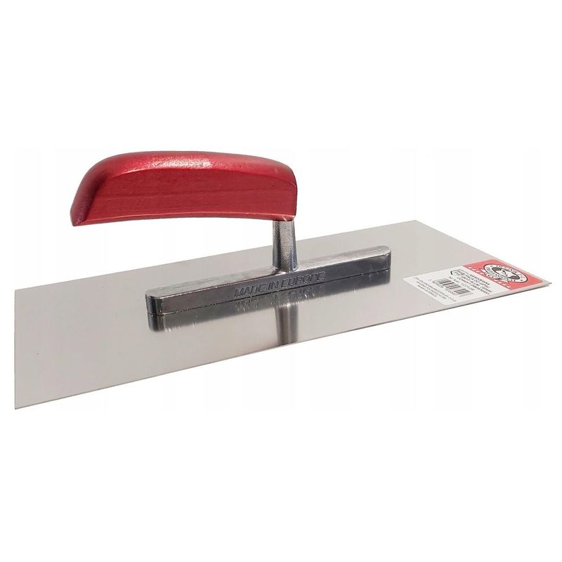 Casa si Gradina - Constructii - Vopsea si tencuieli - Unelte de vopsit si tencuit - Gletiera inox, Olejnik, 13x28 cm, maner lemn, Rosu - Infinity.ro