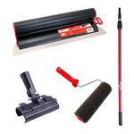 Casa si Gradina - Constructii - Vopsea si tencuieli - Unelte de vopsit si tencuit - Set gletiera profesionala, inox, 60 cm x 0.3 mm, adaptor, maner prelungitor 1.2-2.2 m, rola gletuit, Lanoliv - Infinity.ro