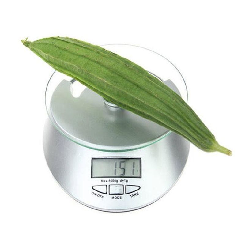 Electronice si Electrocasnice - Electrocasnice bucatarie - Mixere, tocatoare & roboti de bucatarie - Cantare de bucatarie - Cantar electronic de bucatarie, Verk Group, max 5 kg, argintiu, afisaj digital, 1xCR 2032, 19x16x3.5 cm - Infinity.ro