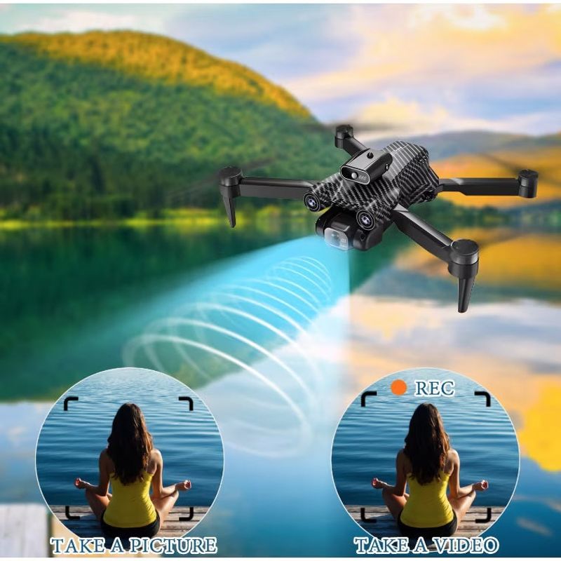 TV, Audio-Video si Foto - Camere de actiune si drone - Drone - Drona GST08, filmare 4K, foto-video fixe sau in miscare, cu telecomanda, negru - Infinity.ro