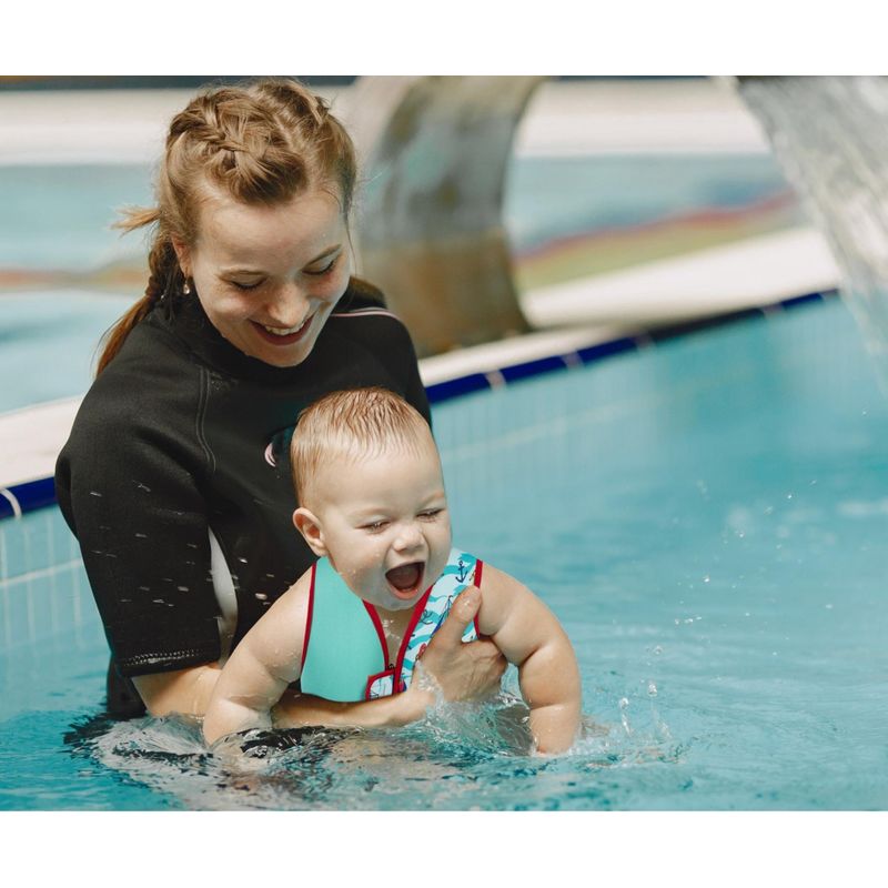 Jucarii, Copii si Bebe - Jucarii si jocuri - Jucarii de exterior - Colaci, ochelari si accesorii inot copii - Vesta reglabila pentru inot pentru copii 1-5 ani, BabyJem, turcoaz - Infinity.ro