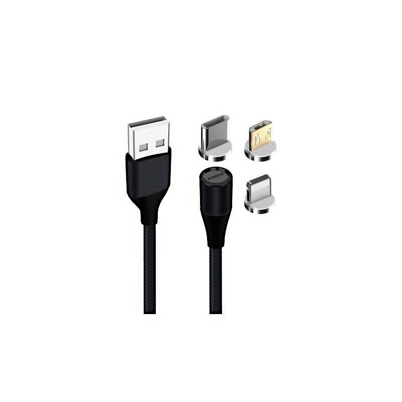 Laptop, Telefoane si Tablete - Telefoane mobile si accesorii - Accesorii Telefoane - Cabluri si adaptoare telefoane - Cablu de incarcare si transfer de date 3 in 1, cu 3 conectori magnetici - Infinity.ro