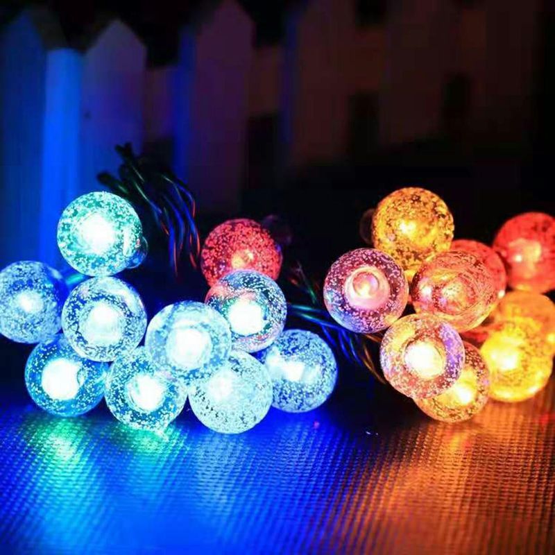 Casa si Gradina - Decoratiuni - Decoratiuni petrecere - Bannere si ghirlande decorative - Ghirlanda Solara cu 20 LED-uri RGB, IP44, 4.85m, Cablu Negru - Infinity.ro