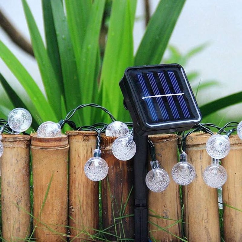 Casa si Gradina - Decoratiuni - Decoratiuni petrecere - Bannere si ghirlande decorative - Ghirlanda Solara cu 20 LED-uri RGB, IP44, 4.85m, Cablu Negru - Infinity.ro