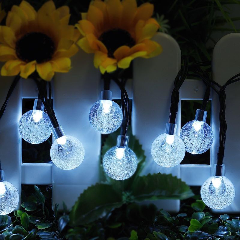 Casa si Gradina - Decoratiuni - Decoratiuni petrecere - Bannere si ghirlande decorative - Ghirlanda Solara cu 20 LED-uri RGB, IP44, 4.85m, Cablu Negru - Infinity.ro