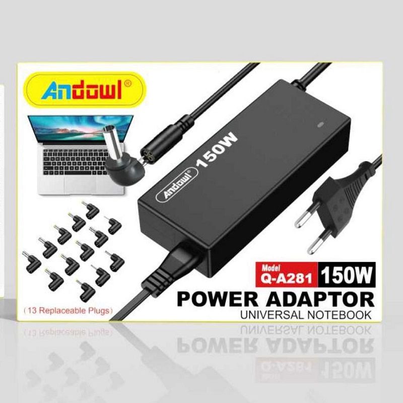 Laptop, Telefoane si Tablete - Laptopuri si accesorii - Accesorii Laptop - Incarcatoare laptop - Incarcator universal pentru laptop A281, 150W, 13 mufe magnetice, cablu de 2m, negru - Infinity.ro