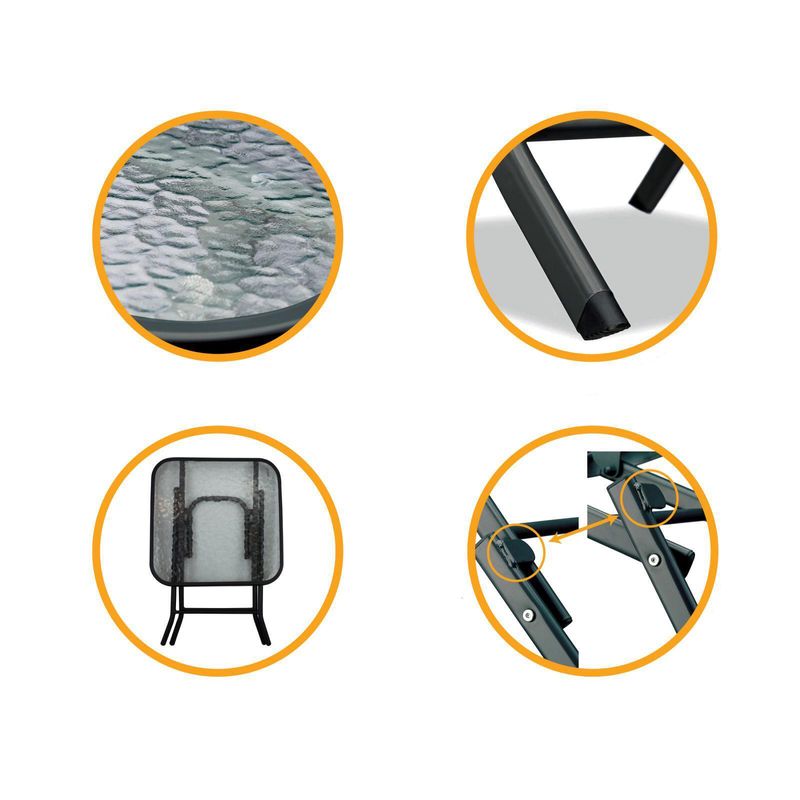 Casa si Gradina - Gradina si terasa - Mobilier exterior - Mese gradina - Masa pliabila din sticla transparenta, pentru gradina, 40 x 40 x 46 cm, My Garden, 7624 - Infinity.ro