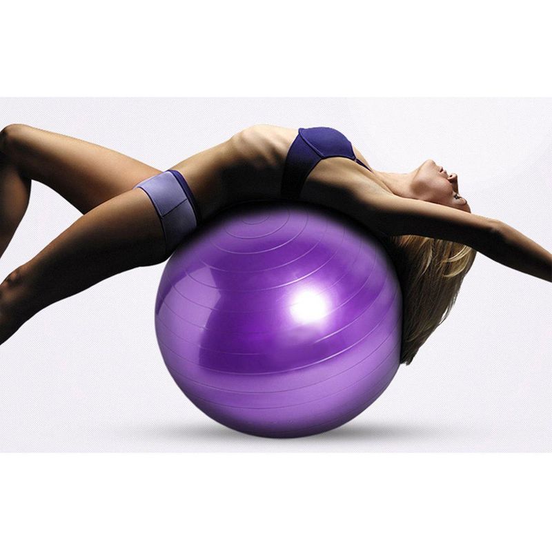 Sport si Outdoor - Fitness - Accesorii fitness - Mingi de fitness - Minge pentru fitness, yoga, exercitii gimnastica, diametru 65 cm, mov, Feel Fit, FF019 - Infinity.ro
