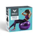 Sport si Outdoor - Fitness - Accesorii fitness - Mingi de fitness - Minge pentru fitness, yoga, exercitii gimnastica, diametru 65 cm, mov, Feel Fit, FF019 - Infinity.ro