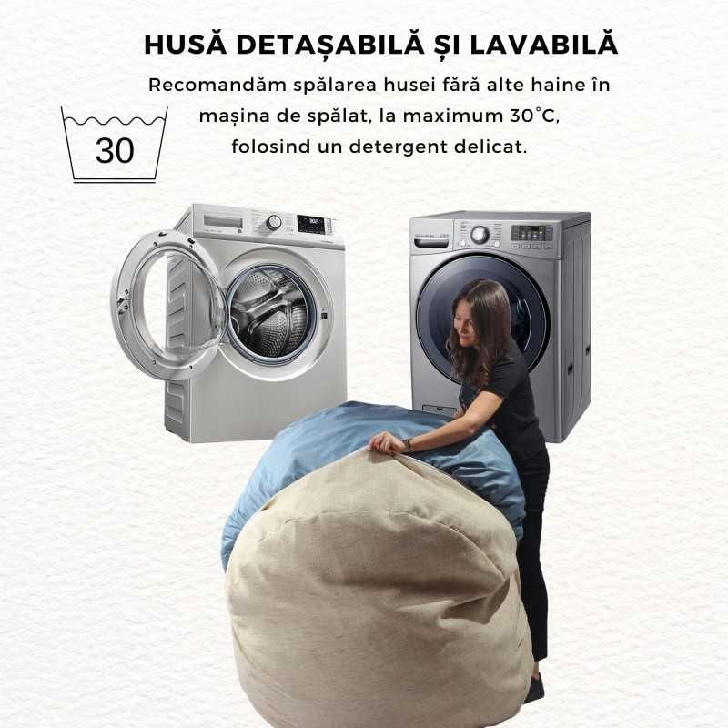 Casa si Gradina - Mobilier - Scaune si fotolii - Fotolii - Set Fotoliu King Size cu Otoman (suport picioare) si perna, material textil, Maro inchis - Infinity.ro