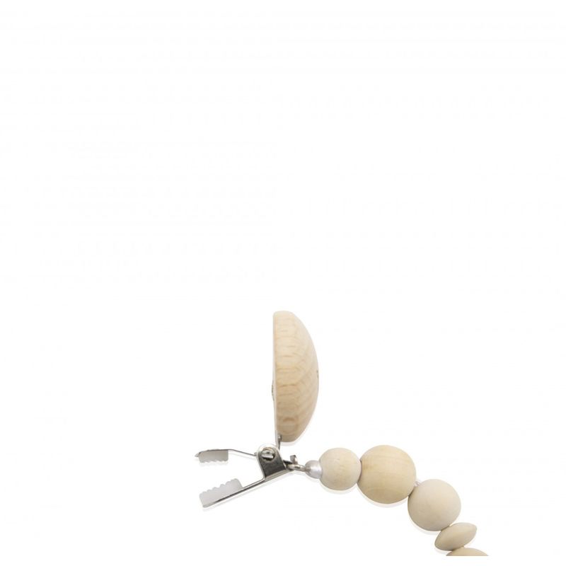 Jucarii, Copii si Bebe - Hrana si alaptare - Biberoane, suzete si accesorii hranire - Suzete si accesorii - Suport cu bile pentru suzeta, BabyJem, din lemn (Model: Elefant) - Infinity.ro