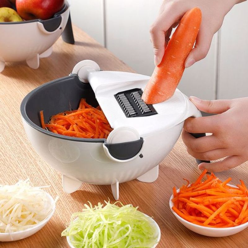 Casa si Gradina - Bucatarie si vesela - Ustensile bucatarie - Site bucatarie, strecuratori si accesorii - Strecuratoare si feliator de legume sau fructe manual cu castron inclus, accesorii diverse - Alb - Infinity.ro