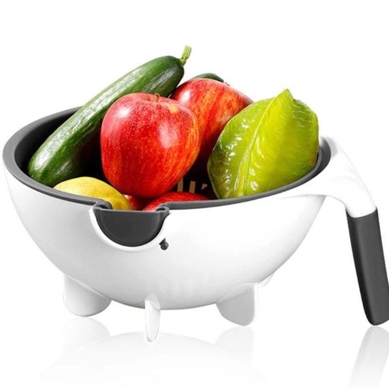 Casa si Gradina - Bucatarie si vesela - Ustensile bucatarie - Site bucatarie, strecuratori si accesorii - Strecuratoare si feliator de legume sau fructe manual cu castron inclus, accesorii diverse - Alb - Infinity.ro