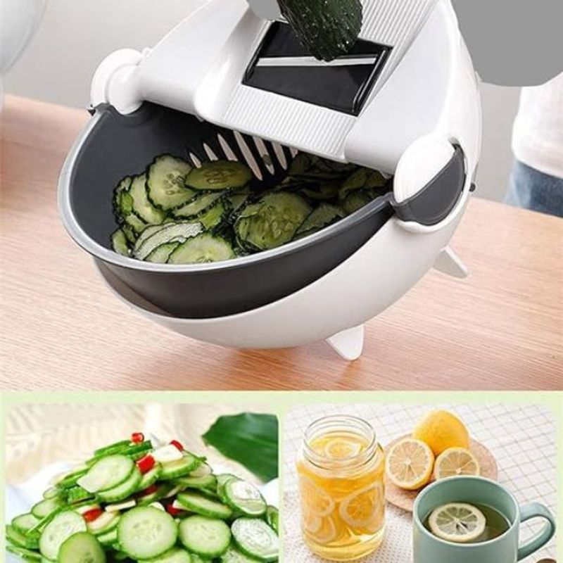 Casa si Gradina - Bucatarie si vesela - Ustensile bucatarie - Site bucatarie, strecuratori si accesorii - Strecuratoare si feliator de legume sau fructe manual cu castron inclus, accesorii diverse - Alb - Infinity.ro