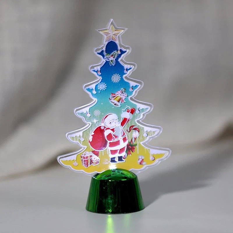 Casa si Gradina - Decoratiuni - Decoratiuni de sezon - Set de 3 Mini Figurine Decorative  Luminoase pentru Craciun, in Forma de Bradut, 14x9cm, Lumina Calda - Infinity.ro