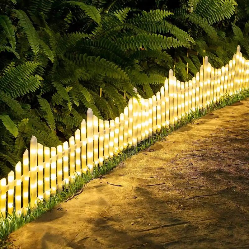 Casa si Gradina - Decoratiuni - Decoratiuni de sezon - Gardulet Decorativ cu 288 LED-uri, 280x29cm, Interconectabil, Lumina Alba Calda/Multicolora - Alb Cald - Infinity.ro