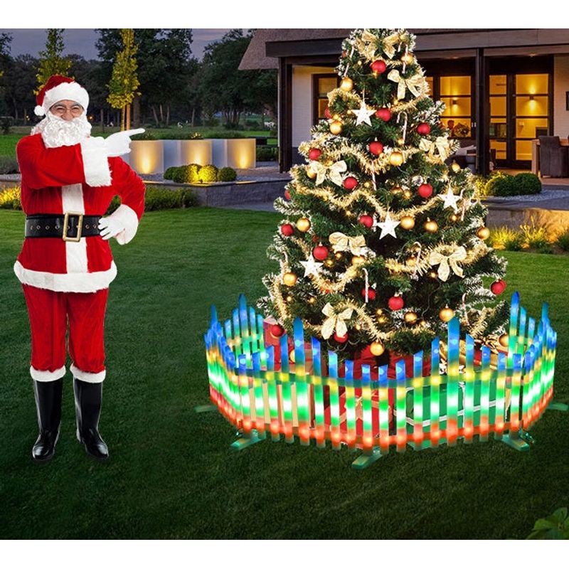Casa si Gradina - Decoratiuni - Decoratiuni de sezon - Gardulet Decorativ cu 288 LED-uri, 280x29cm, Interconectabil, Lumina Alba Calda/Multicolora - Multicolor - Infinity.ro