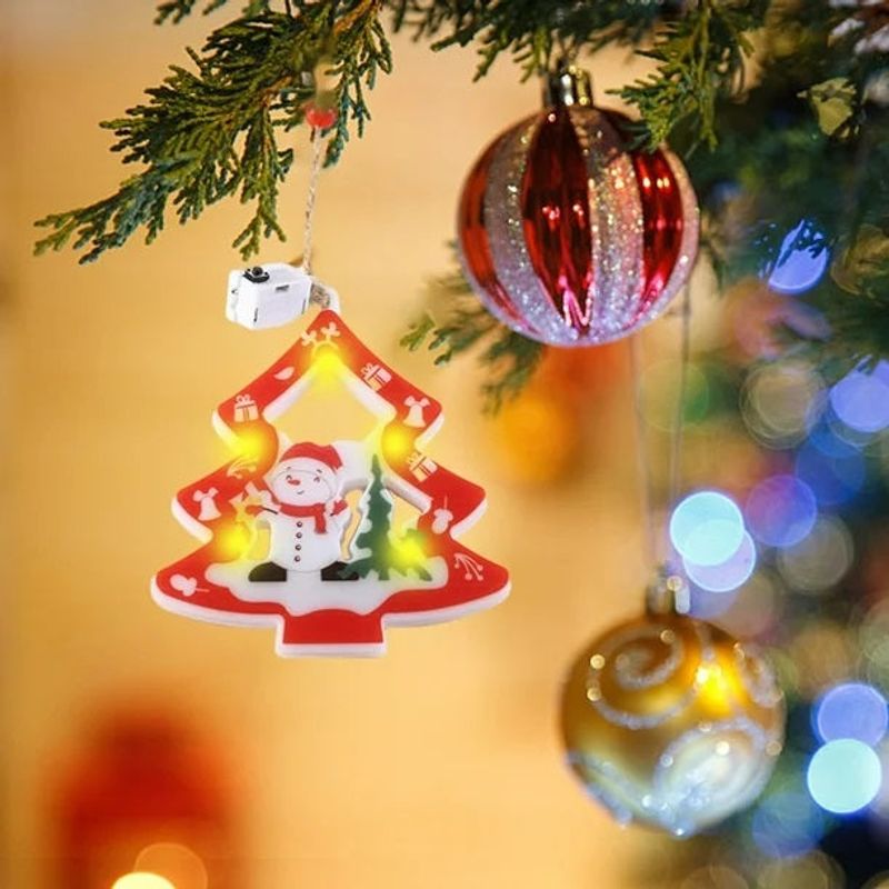 Casa si Gradina - Decoratiuni - Decoratiuni de sezon - Set 5 Braduti Luminoasi pentru Bradul de Craciun, Alb/Rosu - Infinity.ro