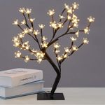Casa si Gradina - Decoratiuni - Decoratiuni de sezon - Pomisor cu Flori de Cires, Iluminate cu 36 LED-uri, 40cm Inaltime, Lumina Alba Calda/Rece sau Multicolora - Alb Cald - Infinity.ro