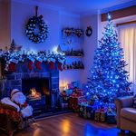 Casa si Gradina - Decoratiuni - Decoratiuni de sezon - Instalatie Luminoasa LED Tip Rola, cu 8 Jocuri de Lumini, 50m, 1.6mm Grosime Calbu, Lumina Rosie/Albastra - Blue - Infinity.ro