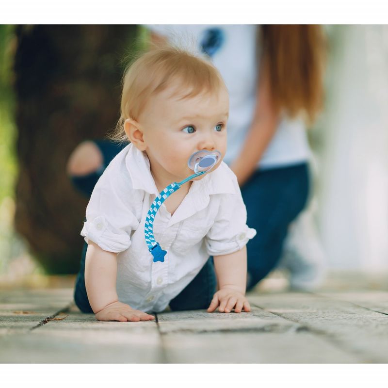 Jucarii, Copii si Bebe - Hrana si alaptare - Biberoane, suzete si accesorii hranire - Suzete si accesorii - Lantisor pentru suzeta din material textil BabyJem Bear (Culoare: Roz) - Infinity.ro