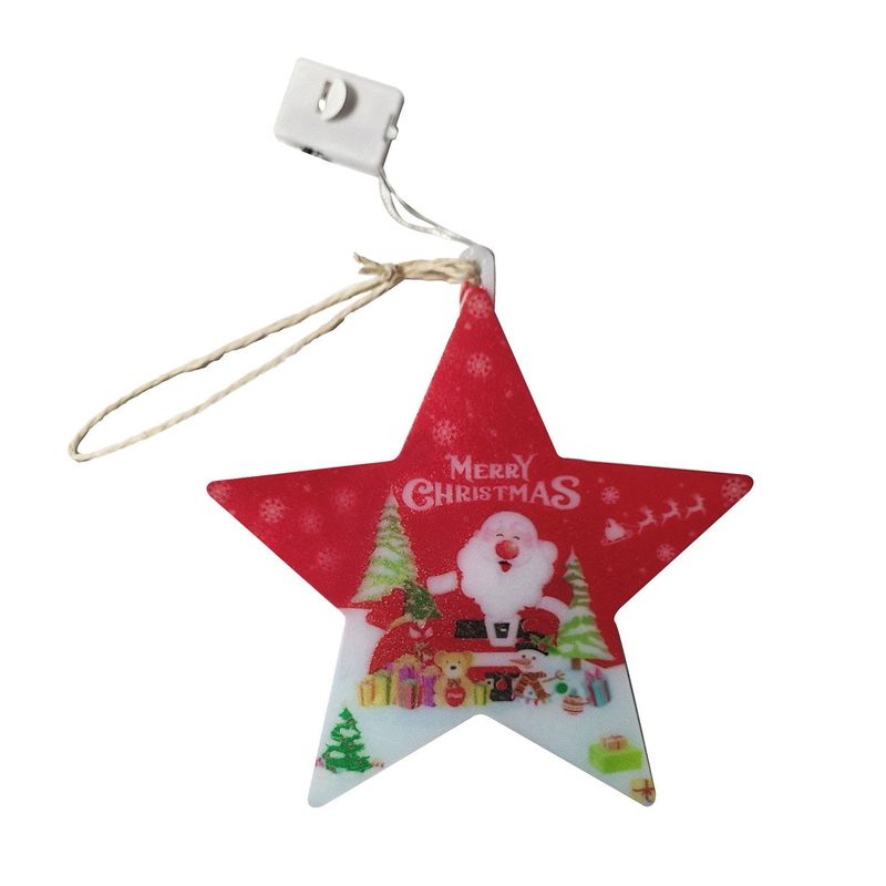 Casa si Gradina - Decoratiuni - Decoratiuni de sezon - Set 6 Decoratiuni Luminoase pentru Craciun, in Forma de Stea, 11x12cm, cu Baterie, Alb cu Rosu, Lumina Calda - Infinity.ro