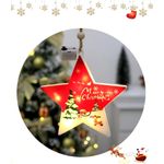 Casa si Gradina - Decoratiuni - Decoratiuni de sezon - Set 6 Decoratiuni Luminoase pentru Craciun, in Forma de Stea, 11x12cm, cu Baterie, Alb cu Rosu, Lumina Calda - Infinity.ro