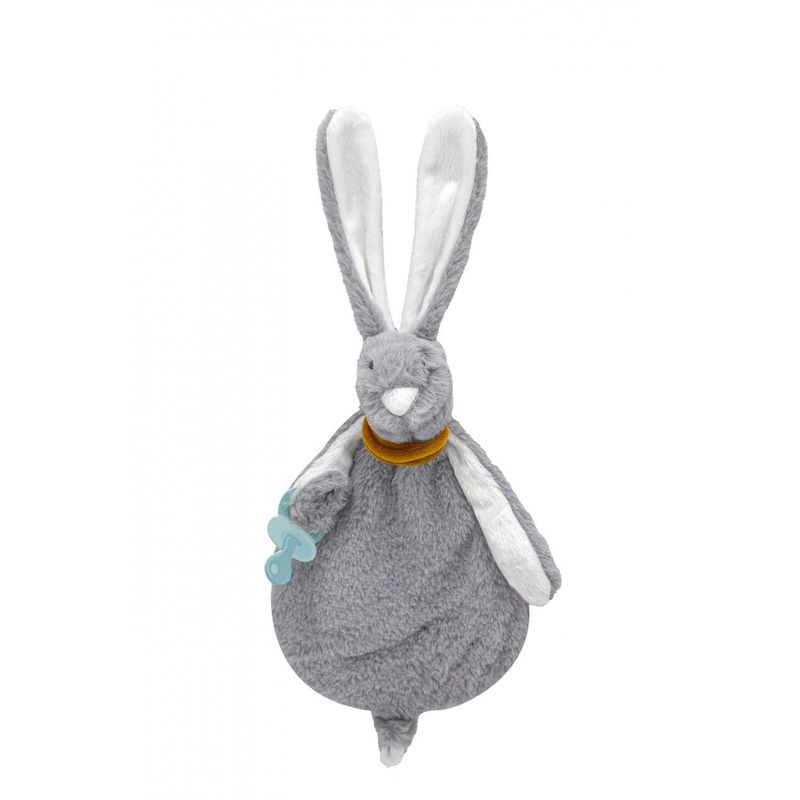 Jucarii, Copii si Bebe - Hrana si alaptare - Biberoane, suzete si accesorii hranire - Suzete si accesorii - Jucarie atasament bebelusi Iepuras, BabyJem, cu sistem prindere suzeta (Culoare: Maro) - Infinity.ro