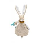 Jucarii, Copii si Bebe - Hrana si alaptare - Biberoane, suzete si accesorii hranire - Suzete si accesorii - Jucarie atasament bebelusi Iepuras, BabyJem, cu sistem prindere suzeta (Culoare: Maro) - Infinity.ro