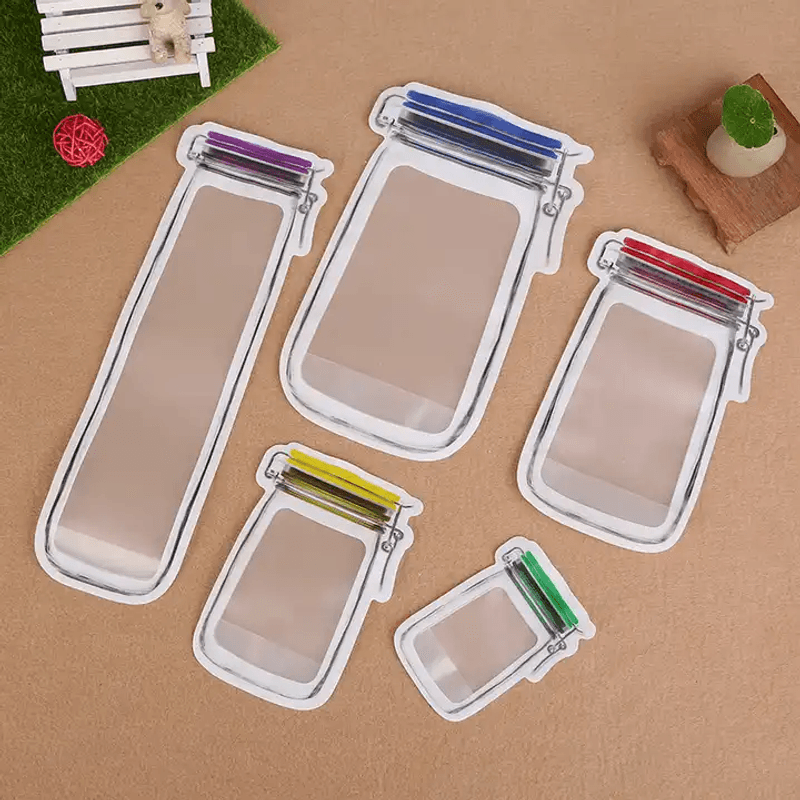Casa si Gradina - Mobilier - Organizare si depozitare - Pungi depozitare - Set 4 pungi de depozitare pentru alimente, cu fermoar, 4 dimensiuni - Multicolor - Infinity.ro